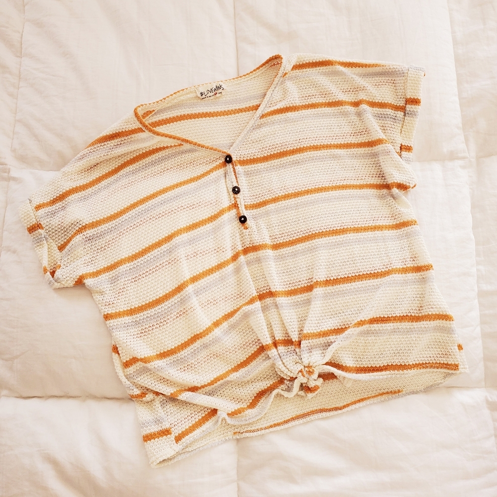 Neutral striped top